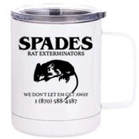 Aciano Spades Rat Exterminators We DonT Let Em Get Away 12 oz Stainless Steel Tumbler Cup