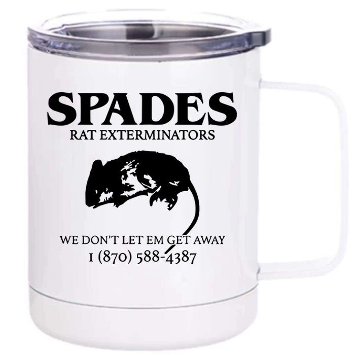 Aciano Spades Rat Exterminators We DonT Let Em Get Away 12 oz Stainless Steel Tumbler Cup