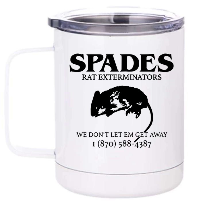 Aciano Spades Rat Exterminators We DonT Let Em Get Away 12 oz Stainless Steel Tumbler Cup