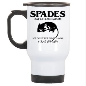 Aciano Spades Rat Exterminators We DonT Let Em Get Away Stainless Steel Travel Mug