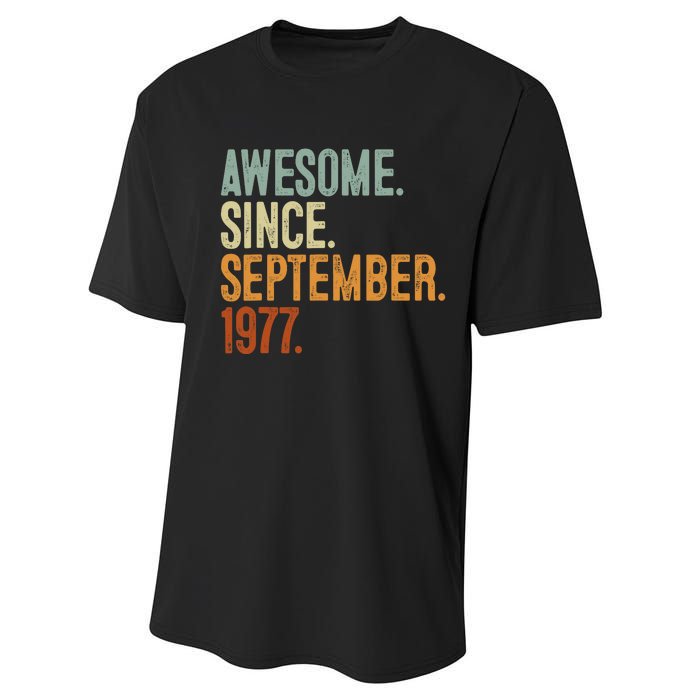 Awesome Since September 1977 46 Years Old Gift 46th Birthday Performance Sprint T-Shirt