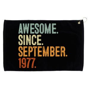 Awesome Since September 1977 46 Years Old Gift 46th Birthday Grommeted Golf Towel