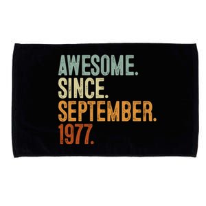 Awesome Since September 1977 46 Years Old Gift 46th Birthday Microfiber Hand Towel