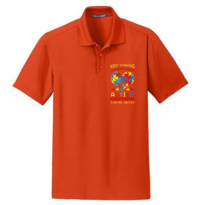 Autism Social Skills Autistic Puzzle Piece Stop Hand Gift Dry Zone Grid Polo