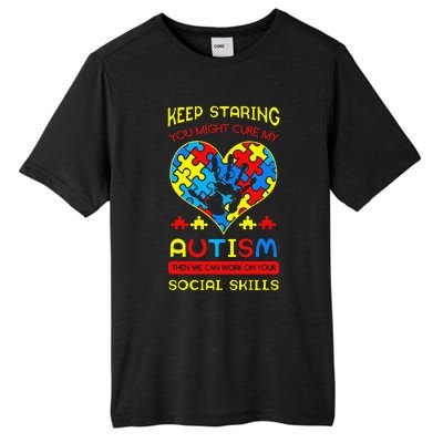 Autism Social Skills Autistic Puzzle Piece Stop Hand Gift Tall Fusion ChromaSoft Performance T-Shirt