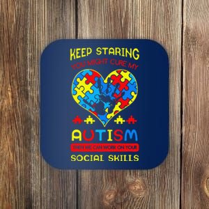 Autism Social Skills Autistic Puzzle Piece Stop Hand Gift Coaster