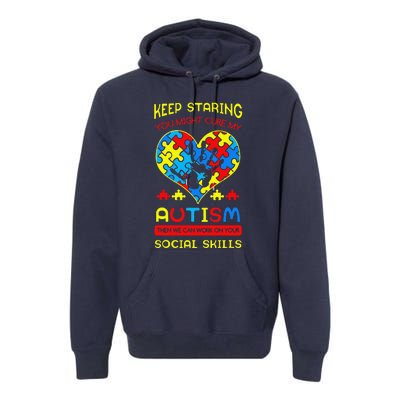 Autism Social Skills Autistic Puzzle Piece Stop Hand Gift Premium Hoodie