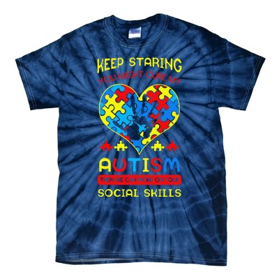 Autism Social Skills Autistic Puzzle Piece Stop Hand Gift Tie-Dye T-Shirt