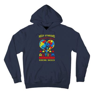 Autism Social Skills Autistic Puzzle Piece Stop Hand Gift Tall Hoodie