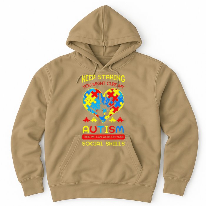 Autism Social Skills Autistic Puzzle Piece Stop Hand Gift Hoodie