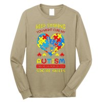 Autism Social Skills Autistic Puzzle Piece Stop Hand Gift Long Sleeve Shirt