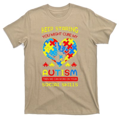 Autism Social Skills Autistic Puzzle Piece Stop Hand Gift T-Shirt