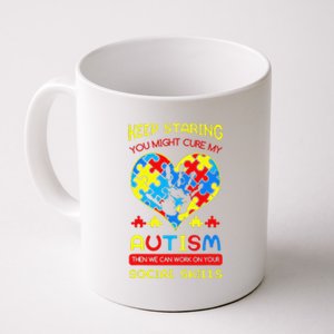 Autism Social Skills Autistic Puzzle Piece Stop Hand Gift Coffee Mug