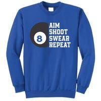 Aim Shoot Swear Repeat Funny Billiard Pool Billiards Snooker Great Gift Sweatshirt