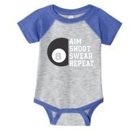 Aim Shoot Swear Repeat Funny Billiard Pool Billiards Snooker Great Gift Infant Baby Jersey Bodysuit