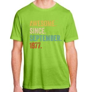 Awesome Since September 1977 42nd Birthday Gift 42 Yrs Old 1 Adult ChromaSoft Performance T-Shirt