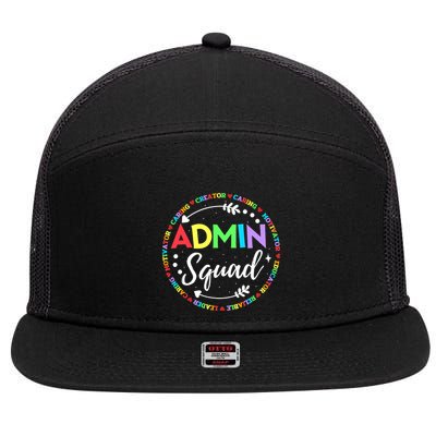 Admin Squad School Assistant Principal Administrator Crew 7 Panel Mesh Trucker Snapback Hat