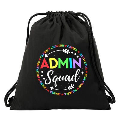 Admin Squad School Assistant Principal Administrator Crew Drawstring Bag