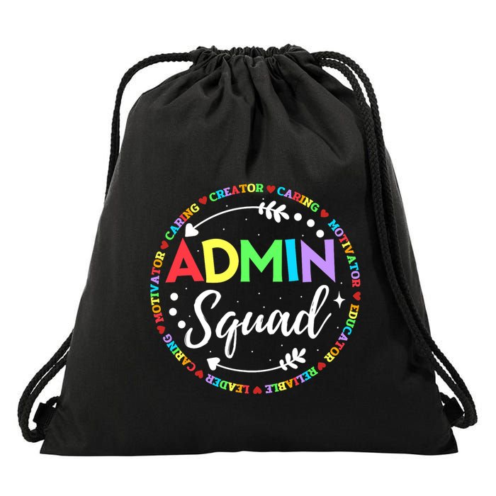 Admin Squad School Assistant Principal Administrator Crew Drawstring Bag