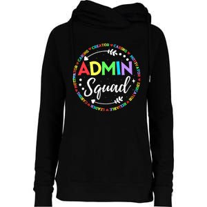 Admin Squad School Assistant Principal Administrator Crew Womens Funnel Neck Pullover Hood