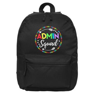 Admin Squad School Assistant Principal Administrator Crew 16 in Basic Backpack