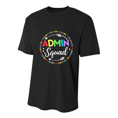 Admin Squad School Assistant Principal Administrator Crew Youth Performance Sprint T-Shirt