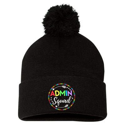 Admin Squad School Assistant Principal Administrator Crew Pom Pom 12in Knit Beanie