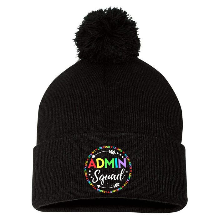 Admin Squad School Assistant Principal Administrator Crew Pom Pom 12in Knit Beanie