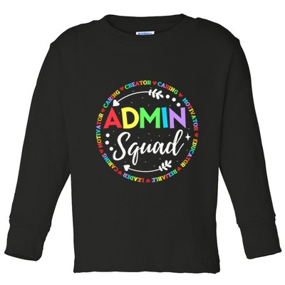 Admin Squad School Assistant Principal Administrator Crew Toddler Long Sleeve Shirt