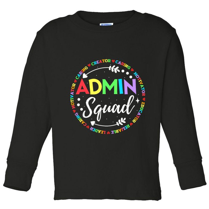 Admin Squad School Assistant Principal Administrator Crew Toddler Long Sleeve Shirt