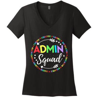 Admin Squad School Assistant Principal Administrator Crew Women's V-Neck T-Shirt