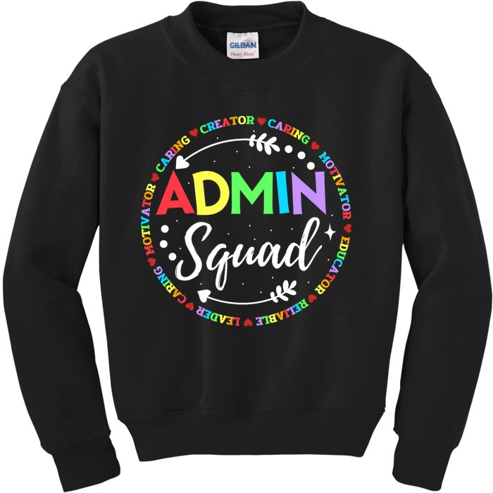 Admin Squad School Assistant Principal Administrator Crew Kids Sweatshirt