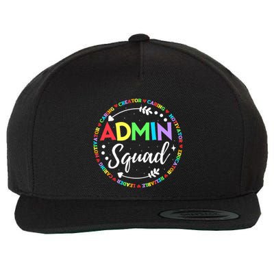 Admin Squad School Assistant Principal Administrator Crew Wool Snapback Cap