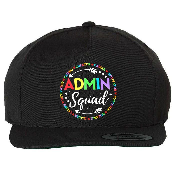 Admin Squad School Assistant Principal Administrator Crew Wool Snapback Cap