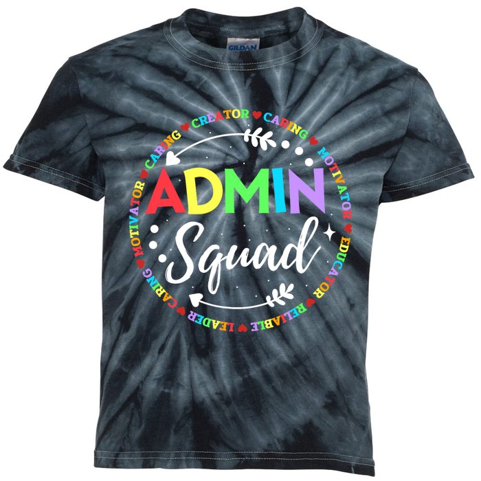 Admin Squad School Assistant Principal Administrator Crew Kids Tie-Dye T-Shirt