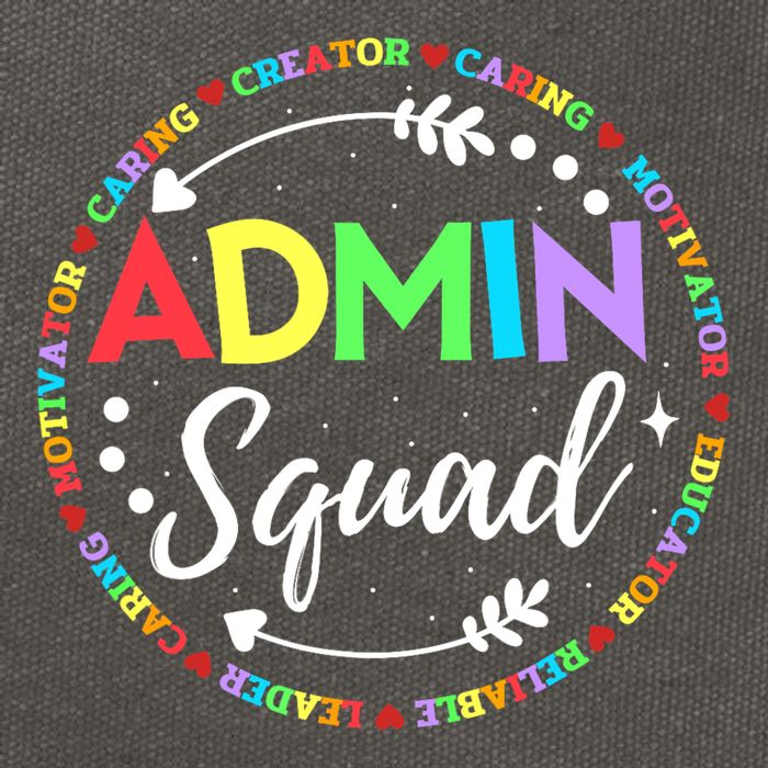 Admin Squad School Assistant Principal Administrator Crew Cotton Canvas Backpack