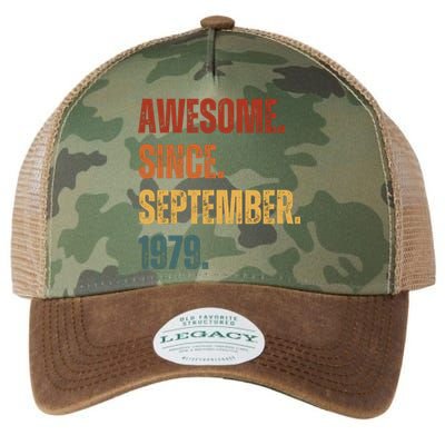 Awesome Since September 1979 44 Years Old Gift 44th Birthday Legacy Tie Dye Trucker Hat