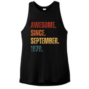 Awesome Since September 1979 44 Years Old Gift 44th Birthday Ladies PosiCharge Tri-Blend Wicking Tank