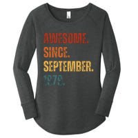 Awesome Since September 1979 44 Years Old Gift 44th Birthday Women's Perfect Tri Tunic Long Sleeve Shirt