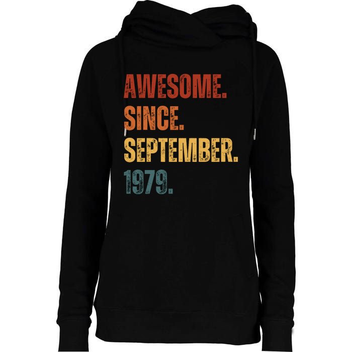 Awesome Since September 1979 44 Years Old Gift 44th Birthday Womens Funnel Neck Pullover Hood