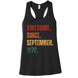 Awesome Since September 1979 44 Years Old Gift 44th Birthday Women's Racerback Tank