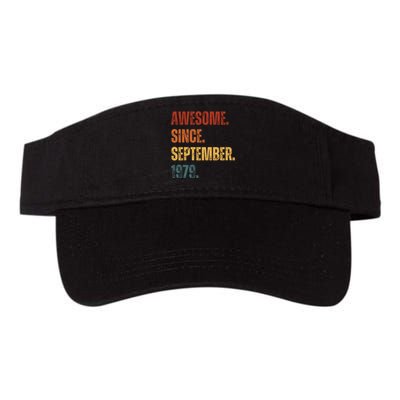 Awesome Since September 1979 44 Years Old Gift 44th Birthday Valucap Bio-Washed Visor