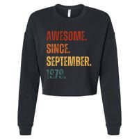 Awesome Since September 1979 44 Years Old Gift 44th Birthday Cropped Pullover Crew