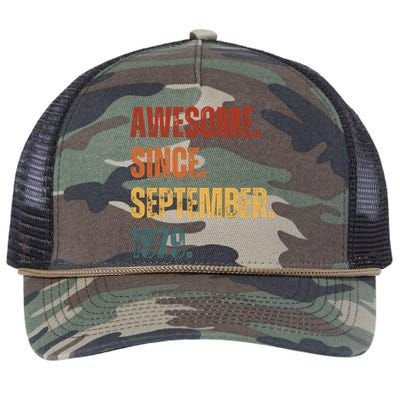 Awesome Since September 1979 44 Years Old Gift 44th Birthday Retro Rope Trucker Hat Cap