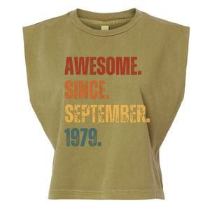 Awesome Since September 1979 44 Years Old Gift 44th Birthday Garment-Dyed Women's Muscle Tee