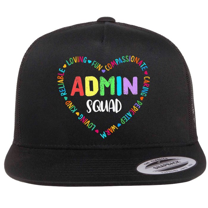 Admin Squad School Assistant Principal Crew Administrator Flat Bill Trucker Hat