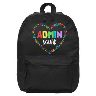 Admin Squad School Assistant Principal Crew Administrator 16 in Basic Backpack