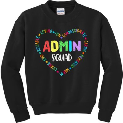 Admin Squad School Assistant Principal Crew Administrator Kids Sweatshirt