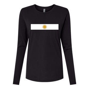 Argentine Simple Stripe Flag Womens Cotton Relaxed Long Sleeve T-Shirt