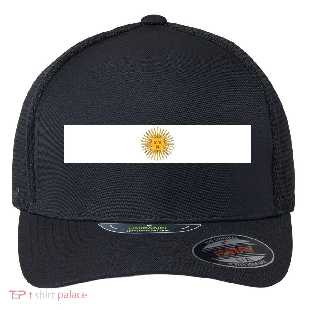 Argentine Simple Stripe Flag Flexfit Unipanel Trucker Cap